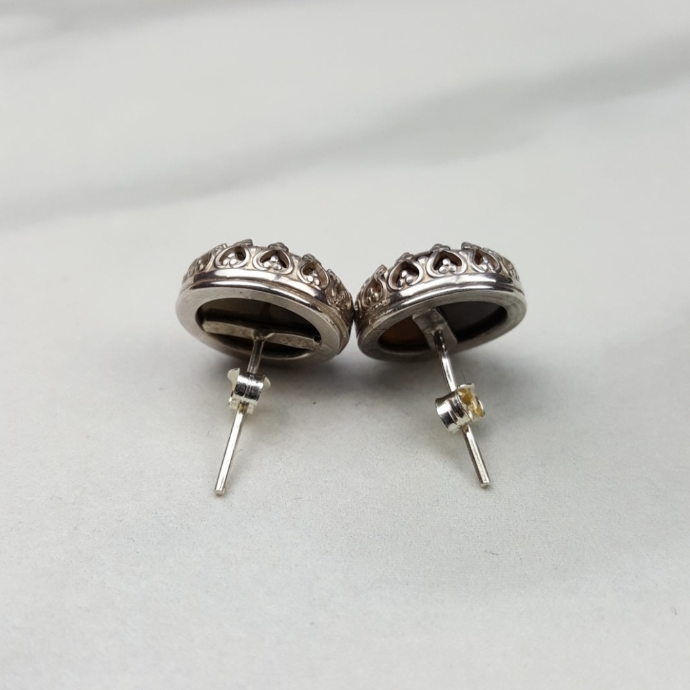 🔴SOLD🔴 Tiger's Eye Sterling Silver Earrings - Picture 3 of 6